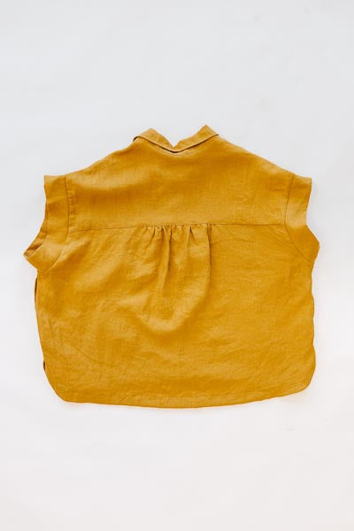 Wings Hawaii Sunflower Linen Boxy Button-up