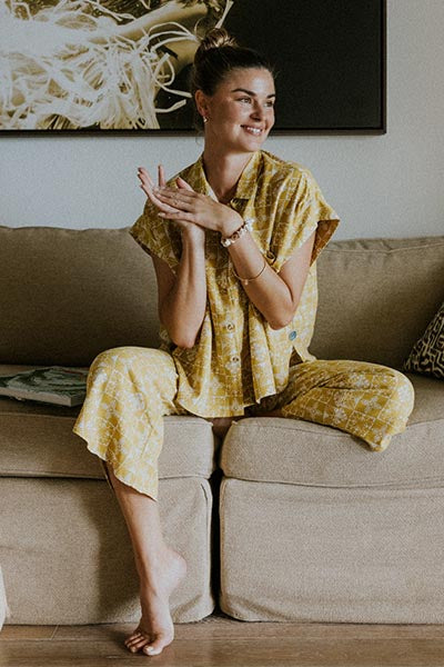 Pau Hana Pants - Quilted Ulu - Marigold