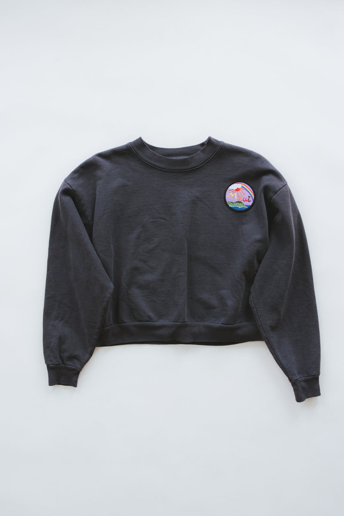 Cropped Maui Patch Sweatshirt - Black