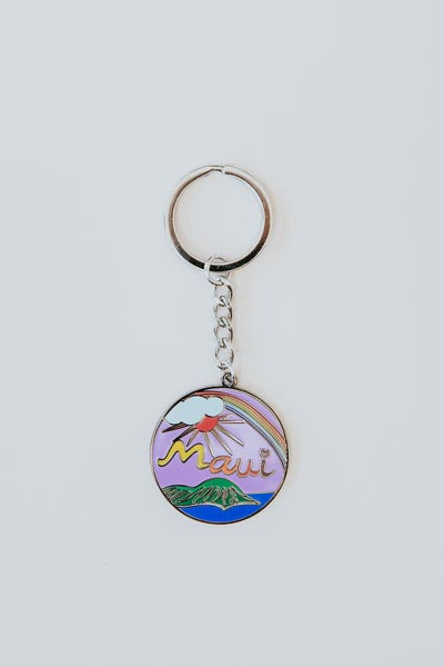 Wings Hawaii Enameled Keychain - Maui Mountains