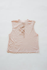 Wings Hawaii women's Mermaid Muscle Tank Top in Seashell Pink. Original artwork screenprinted by hand in Maui. Aloha design on front, mermaid on back.  thumbnail