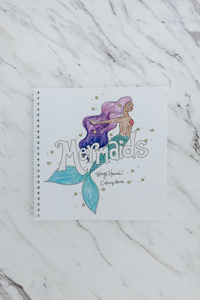 Wings Hawaii mermaid coloring book - cover