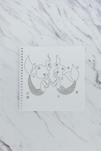 Wings Hawaii mermaid coloring book - interior