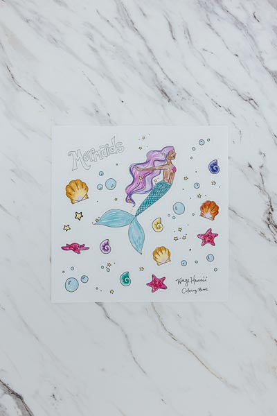 Wings Hawaii mermaid coloring book - back cover