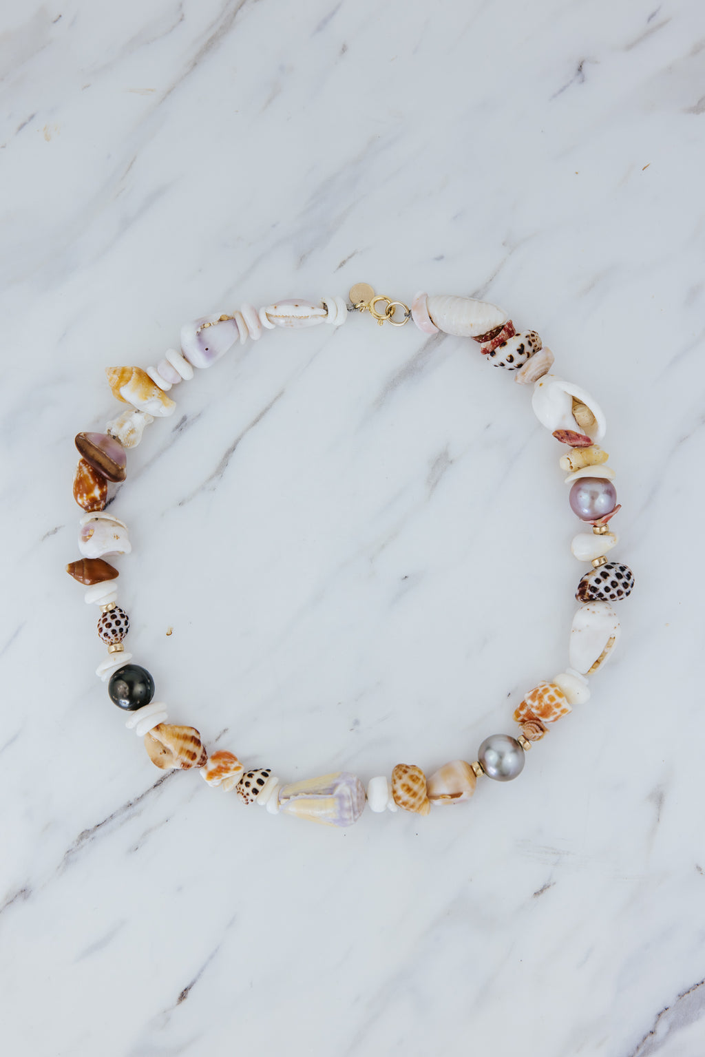 Shell Pile Necklace - Tahitian Pearl
