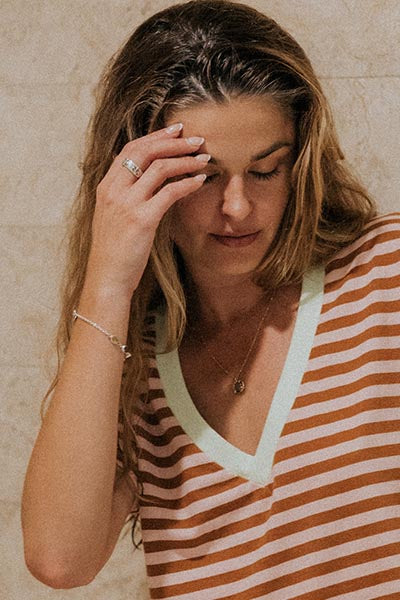 Vintage Stripe V-Neck