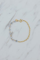 Wings Hawaii Akoya Keshi pearl bracelet in 14k gold-filled chain. Fine jewelry handmade in Maui.  thumbnail
