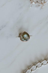 Dew Drop Ring - Labradorite Mixed Metals thumbnail