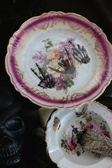 wings hawaii mixed signals - pink pop - vintage plate, featuring skeleton hands in peace, shaka, and middle finger poses thumbnail