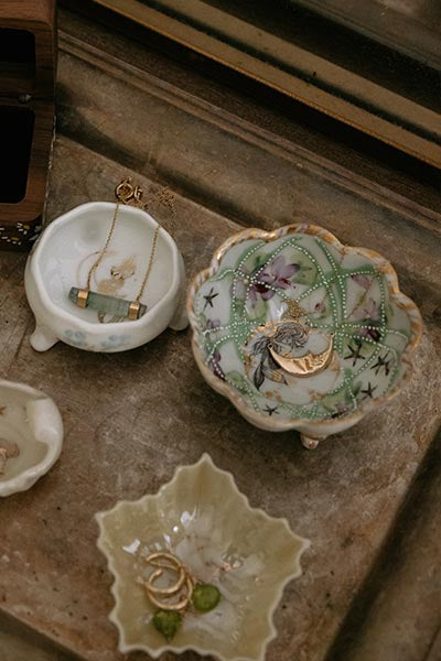 Green Garden Jewelry Dish