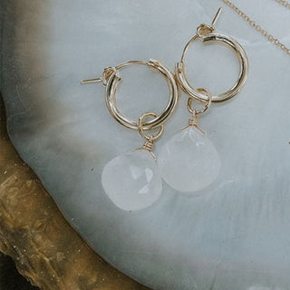 Charm Hoops - Moonstone