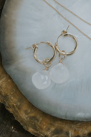 Charm Hoops - Moonstone