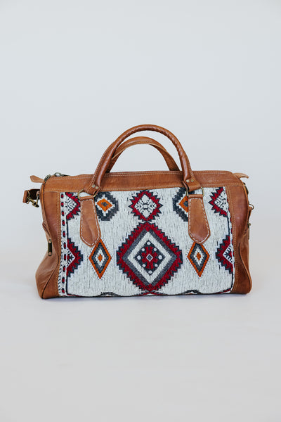 Kilim Leather Travel Bag - Mint | Small
