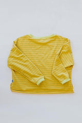 wings hawaii boxy long sleeve top in mustard stripe  thumbnail