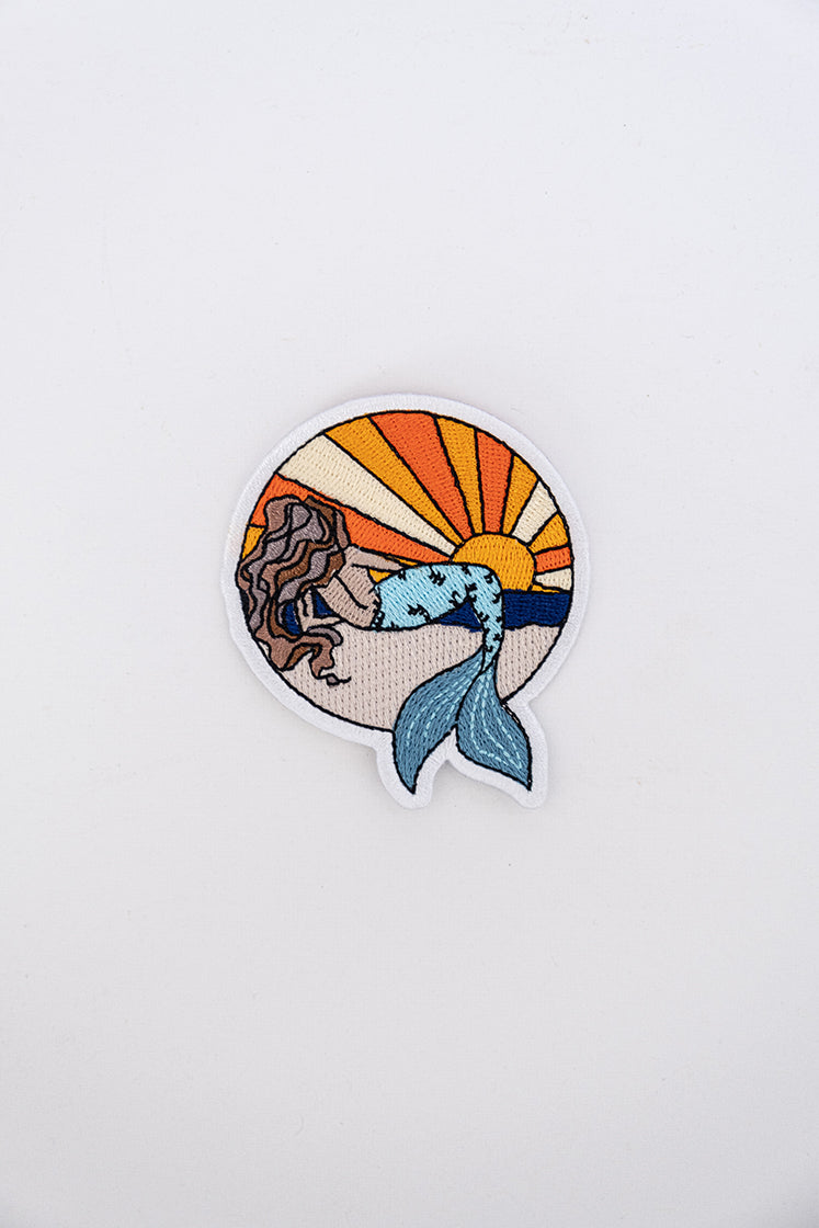 Wings Hawii sunset mermaid embroidered patch