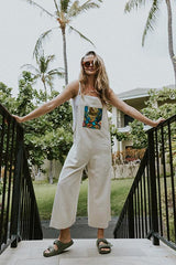 Wings Hawaii model wearing Sun Pocket Overalls in Sand thumbnail
