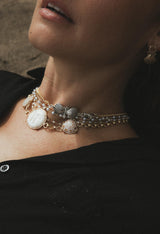 Wings Hawaii Forever Sunrise Shell Hinge Pendant in sterling silver with small diamond. Use as necklace or bracelet extender or clasp-on charm. Fine jewelry handmade in Maui.  thumbnail
