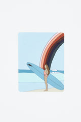 Surfer Girl Sticker - Neutral Rainbow Surf thumbnail