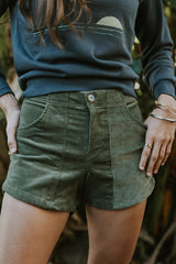 Retro Pocket Shorts - Olive Corduroy thumbnail