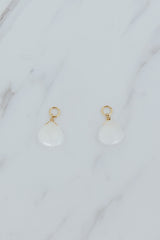 Wings Hawaii Opal charms for hoop earrings in 14k gold-fill. Fine jewelry handmade in Maui. Modern, elevated charm earrings to mix, match, customize. 