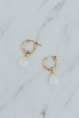 Wings Hawaii Opal charms for hoop earrings in 14k gold-fill. Fine jewelry handmade in Maui. Modern, elevated charm earrings to mix, match, customize.  thumbnail