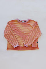 wings hawaii boxy long sleeve top in clay stripe thumbnail