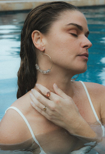 Crystal Orbit Hoop Earrings