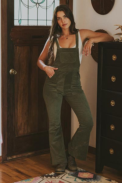 Corduroy Flared Overalls