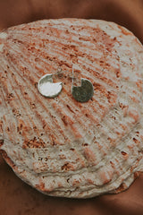 Womens stud earrings in the shape of disks thumbnail