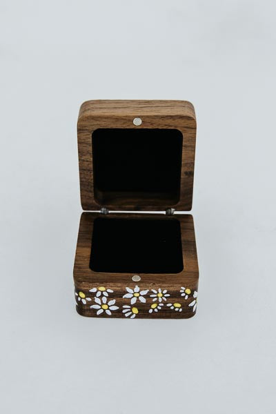 wings hawaii handpainted wooden ring box