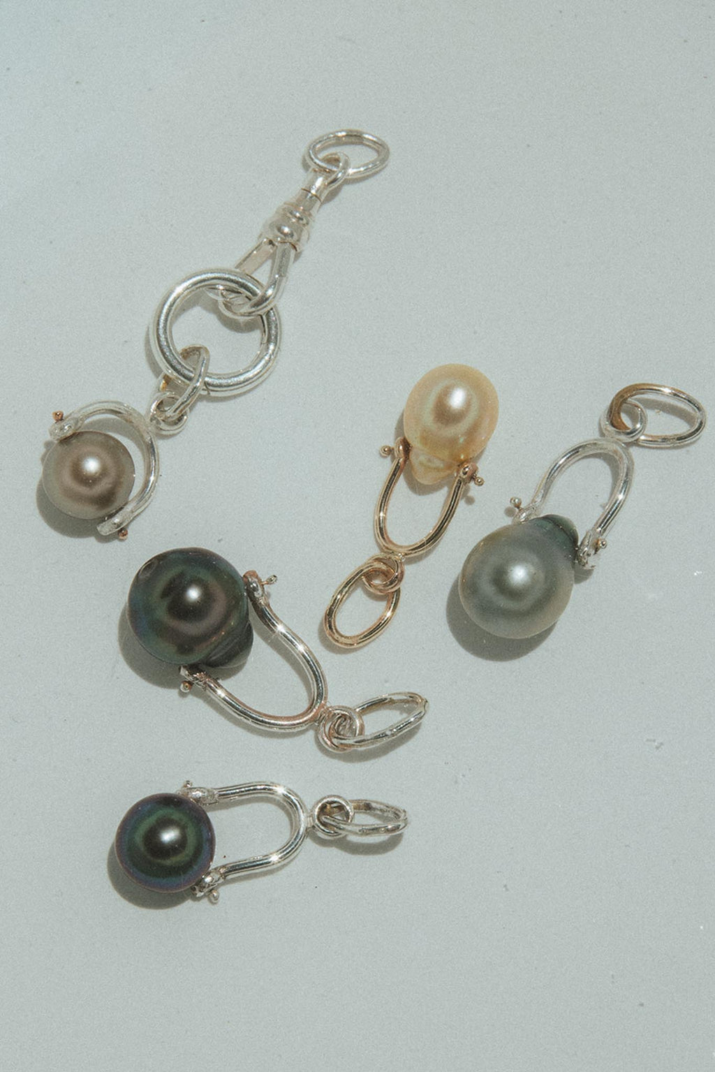 Shackle Necklace Charm - South Seas Pearl | 14K