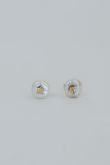 Moon + Star Inlay Studs - Pearl 14K