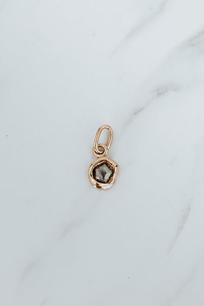 Molten Necklace Charm - Diamond | 14k RG