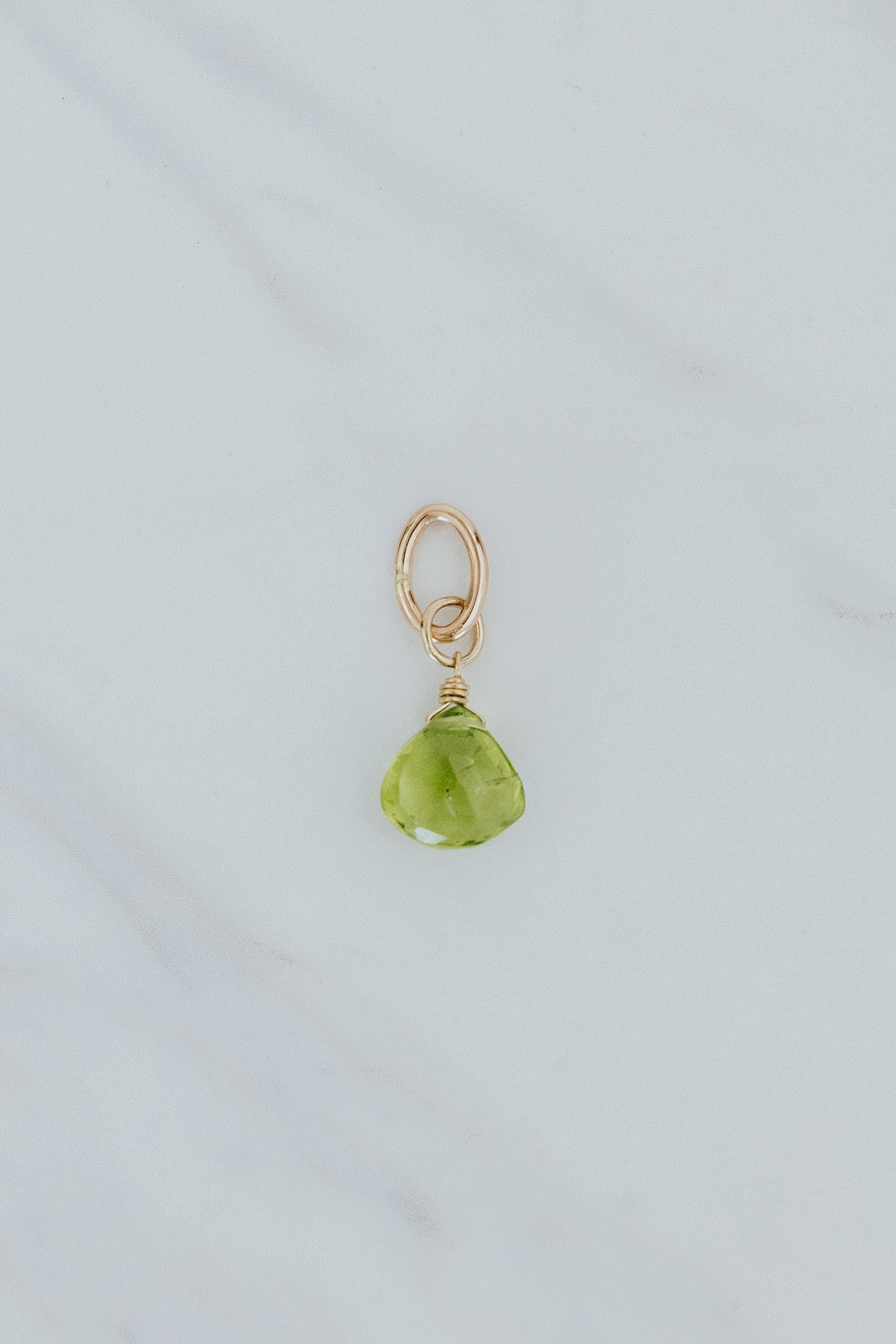 Wings Hawaii green gemstone necklace charms. Peridot and 14k gold-filled. Fine jewelry handcrafted with aloha in Maui. 