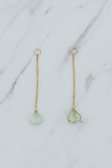 Wings Hawaii drop chain green  tourmaline gemstone earring charms in 14k gold-filled. Fine jewelry handcrafted in Maui. Mix, match, layer, customize with our Charm Bar Collection. Modern, beachy, boho chic jewelry made in Hawaii. Add to hoop earrings, sold separately.  thumbnail