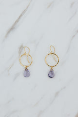 Wings Hawaii Amethyst Petite Full Circle Earrings. 14k gold-filled. Fine jewelry handcrafted in Maui. Sustainable, artisan, bohemian jewelry gifts made in Hawaii. thumbnail