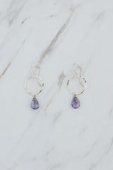 Wings Hawaii Amethyst Petite Full Circle Earrings. Sterling silver. Fine jewelry handcrafted in Maui. Sustainable, artisan, bohemian jewelry gifts made in Hawaii. thumbnail