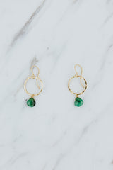 Wings Hawaii Emerald Petite Full Circle Earrings. 14k gold-filled. Fine jewelry handcrafted in Maui. Sustainable, artisan, bohemian jewelry gifts made in Hawaii. thumbnail