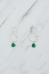 Wings Hawaii Emerald Petite Full Circle Earrings. Sterling silver. Fine jewelry handcrafted in Maui. Sustainable, artisan, bohemian jewelry gifts made in Hawaii. thumbnail