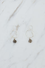Wings Hawaii Labradorite Petite Full Circle Earrings. Sterling silver. Fine jewelry handcrafted in Maui. Sustainable, artisan, bohemian jewelry gifts made in Hawaii. thumbnail