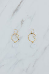 Wings Hawaii Moonstone Petite Full Circle Earrings. 14k gold-filled. Fine jewelry handcrafted in Maui. Sustainable, artisan, bohemian jewelry gifts made in Hawaii. thumbnail
