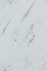 Wings Hawaii Moonstone Petite Full Circle Earrings. Sterling silver. Fine jewelry handcrafted in Maui. Sustainable, artisan, bohemian jewelry gifts made in Hawaii. thumbnail