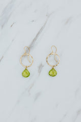Wings Hawaii Peridot Petite Full Circle Earrings. 14k gold-filled. Fine jewelry handcrafted in Maui. Sustainable, artisan, bohemian jewelry gifts made in Hawaii.