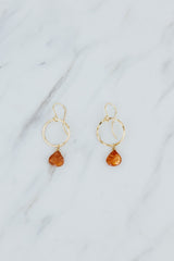 Wings Hawaii Sunstone Petite Full Circle Earrings. 14k gold-filled. Fine jewelry handcrafted in Maui. Sustainable, artisan, bohemian jewelry gifts made in Hawaii. thumbnail