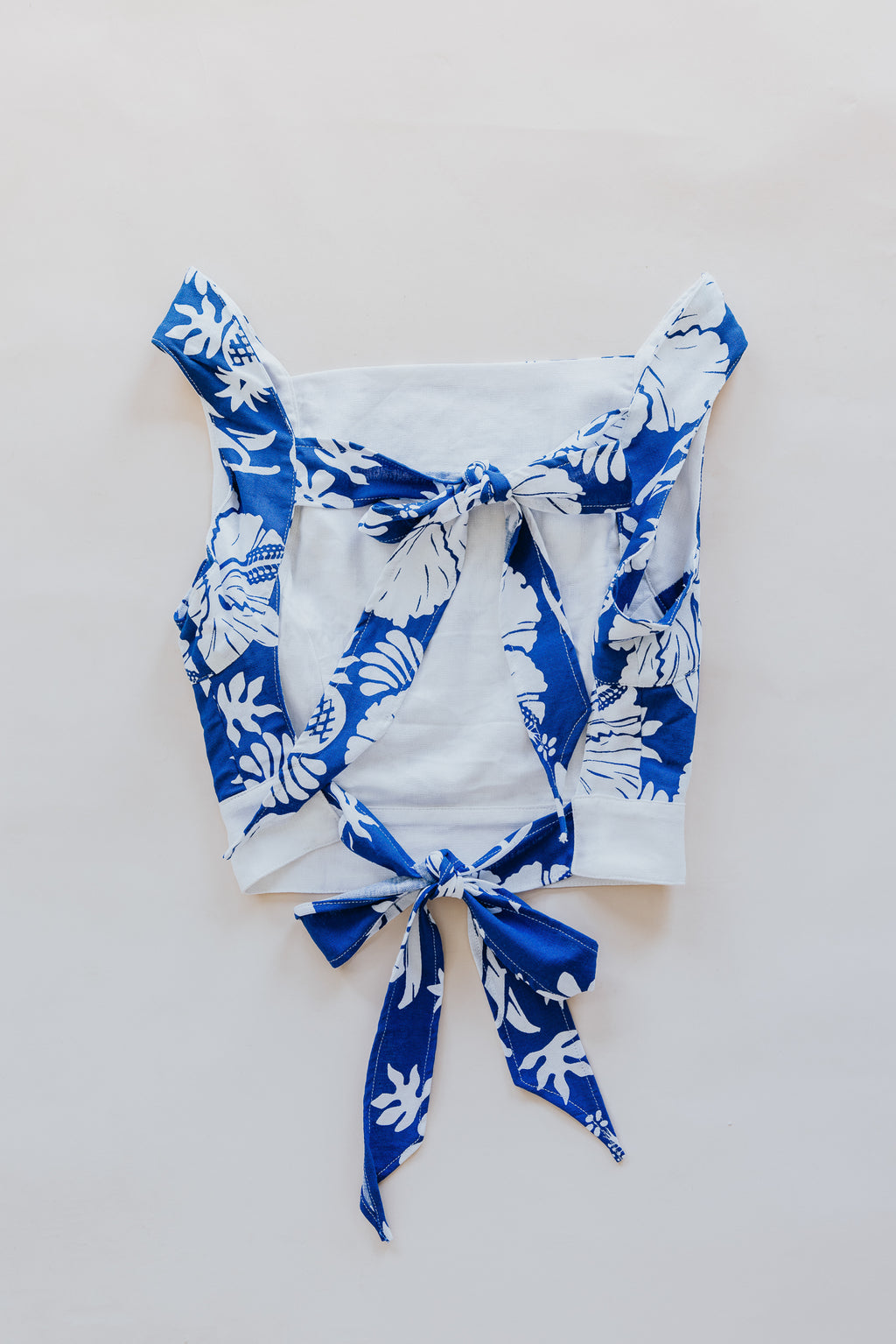 Pinafore Crop Top - Blue Vintage Aloha