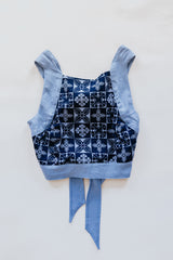 Pinafore Crop Top - Navy Quilted Ulu thumbnail