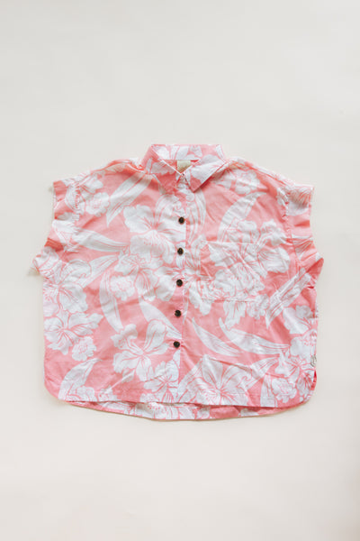 Vintage Pink Boxy Button-up