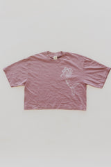 Oversized Cropped Tee - Mauve Maui No Ka Oi