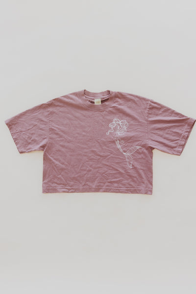 Oversized Cropped Tee - Mauve Maui No Ka Oi