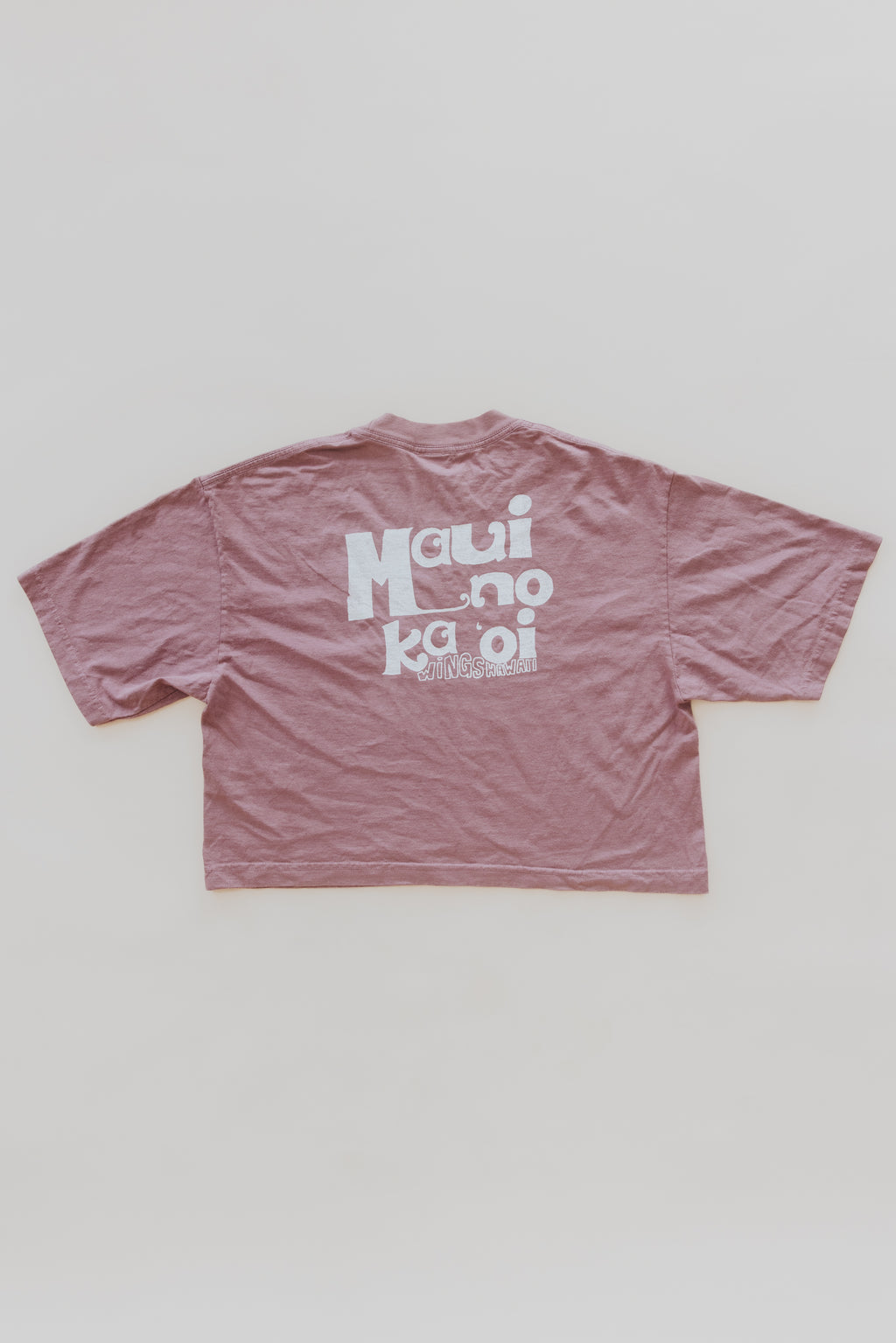 Oversized Cropped Tee - Mauve Maui No Ka Oi